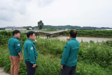 일죽면, 죽산면 교량 유실 현장방문